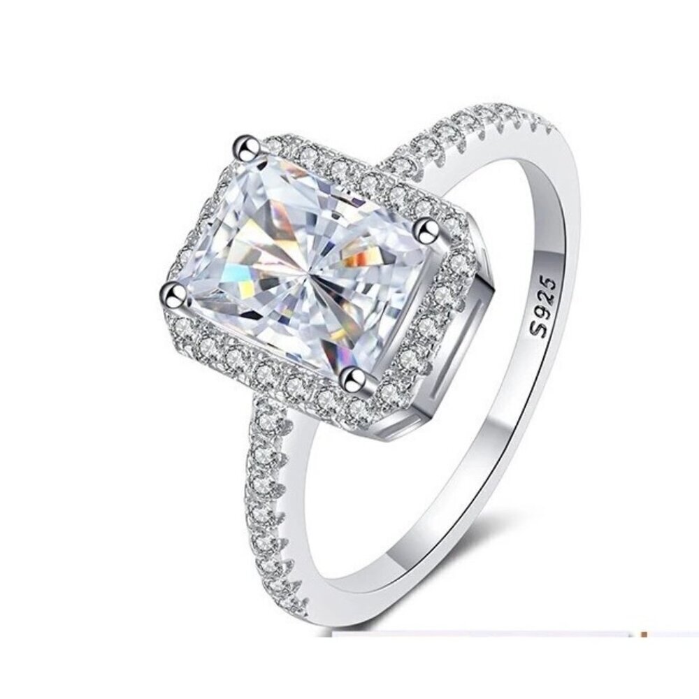 Certified 1ct. t.w.  Moissanite Emerald cut Ring